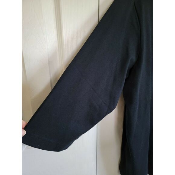 Quacker Factory 1X Embroidered/Beaded 3/4 Sleeve T-Shirt Top Black NWOT - Picture 7 of 7